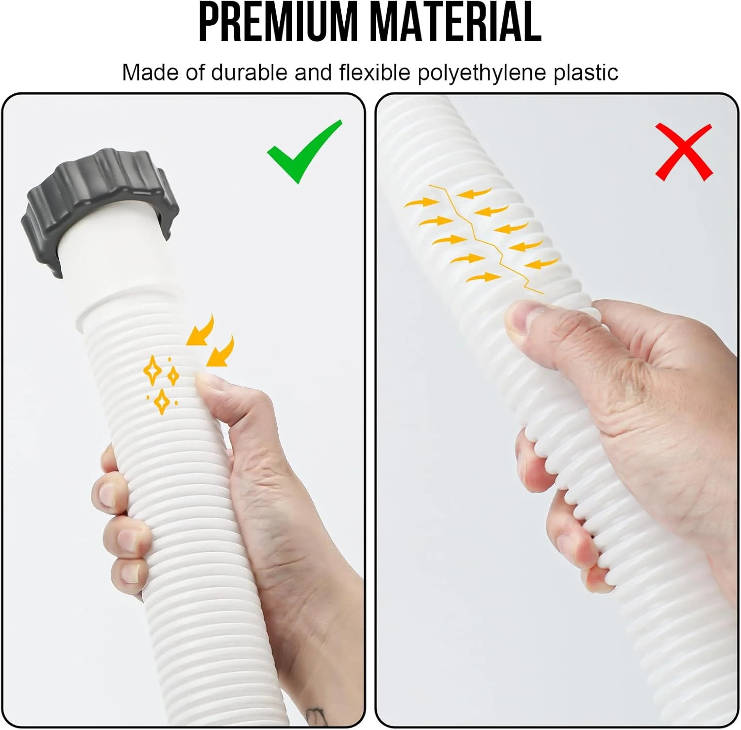 Pool Hoses 1.5″ for Above Ground Pool Replacement Hose for Pool Pump 1.5″ Diamet