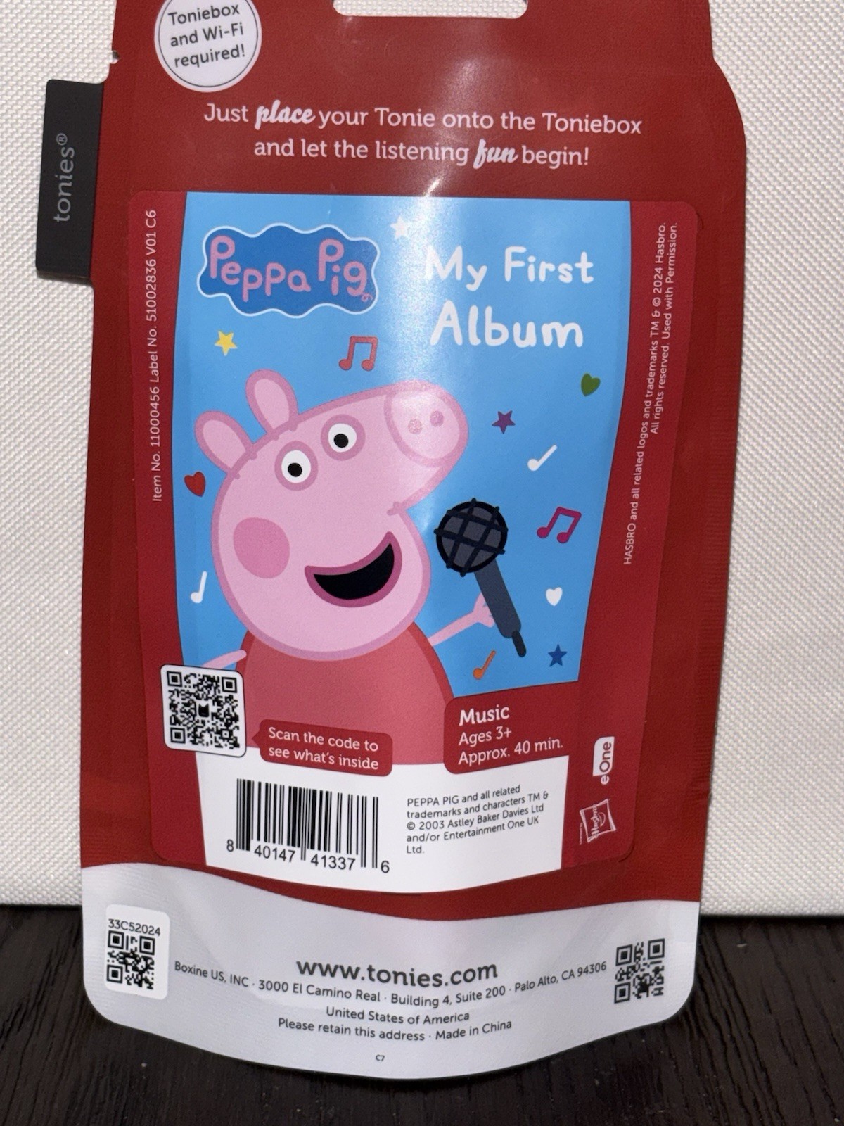 Tonies Peppa Pig: My First Album Tonie for Toniebox- NEW in package