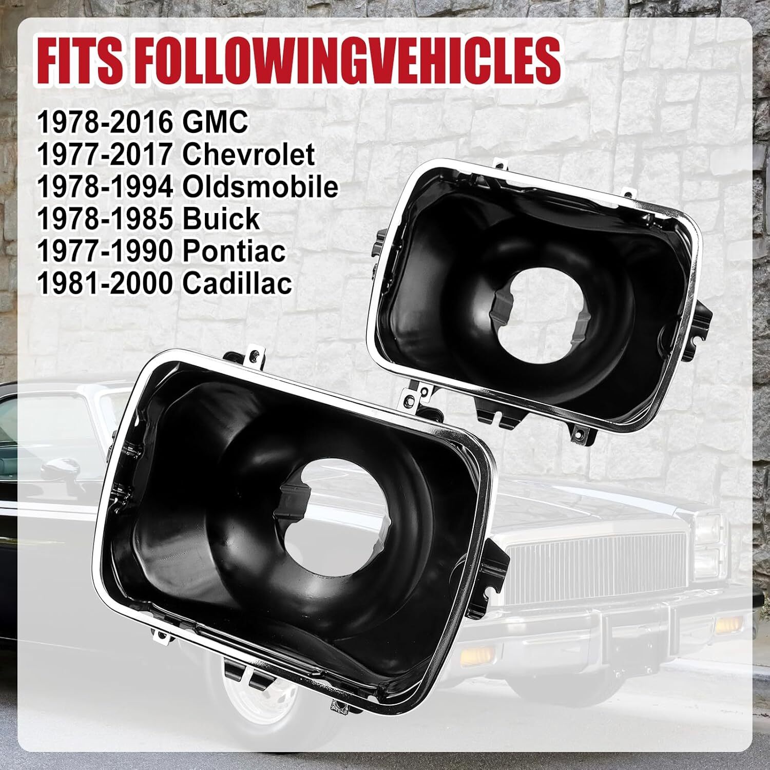 2PCS Headlight Bucket Kit, 5X7 Headlight Mounting Compatible with Chevy Express
