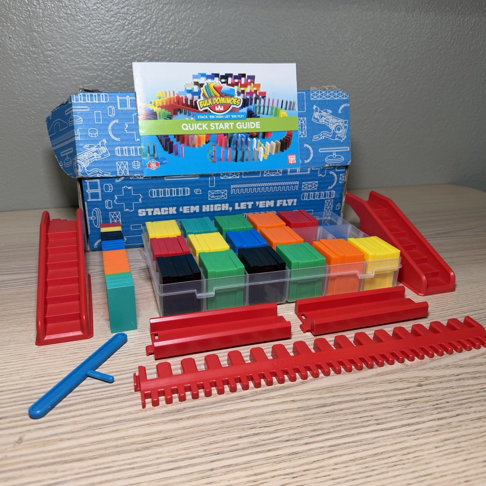 Bulk Dominoes Starter Set Kit Steps Bridge 189 Dominoes + Box