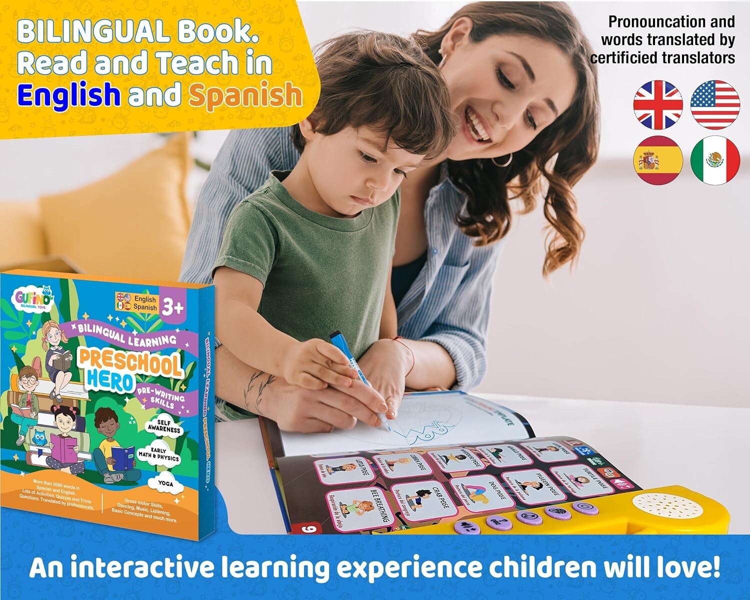 Bilingual Preschool Learning Activities with 2 Dry Erase Markers – SH5