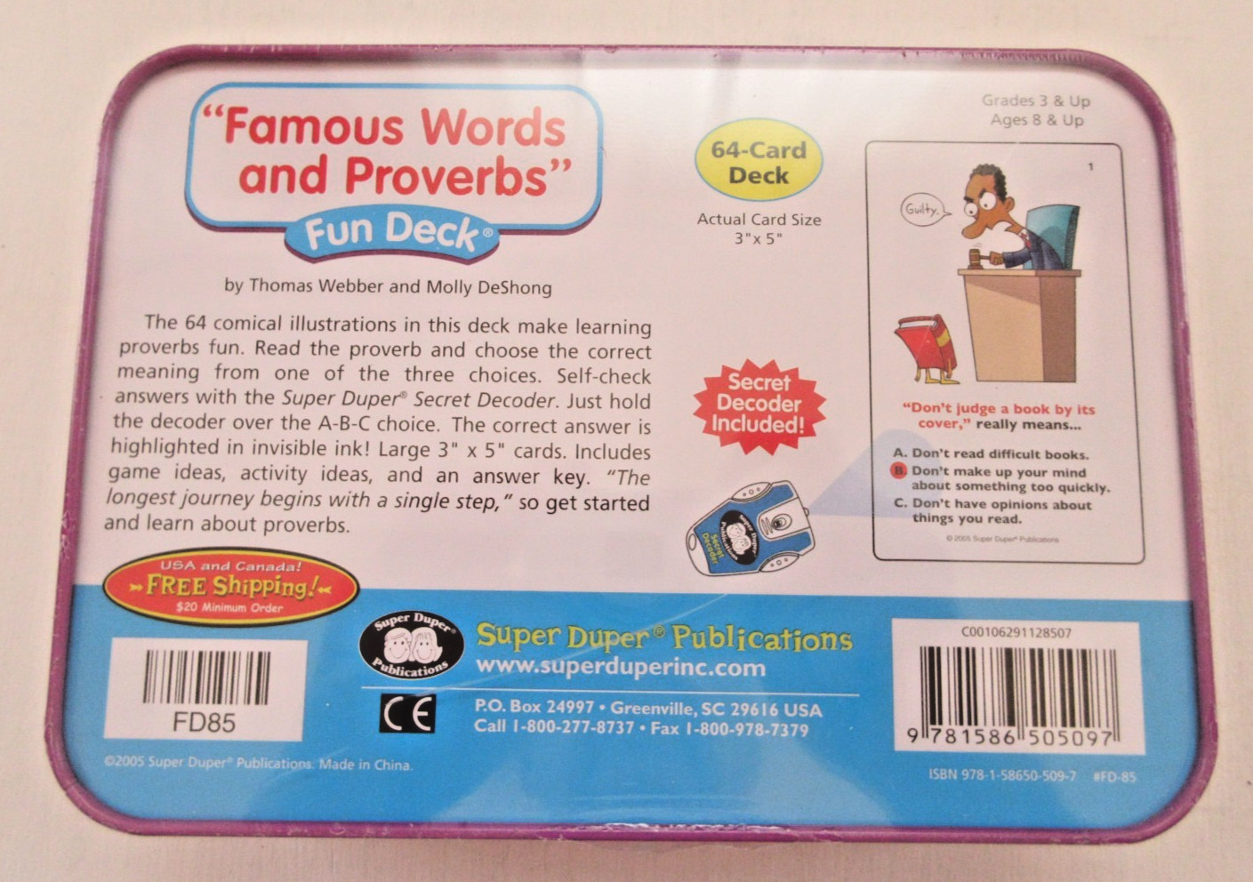 Super Duper Publications Proverbs Cards Speech Special Ed Teacher New Sealed