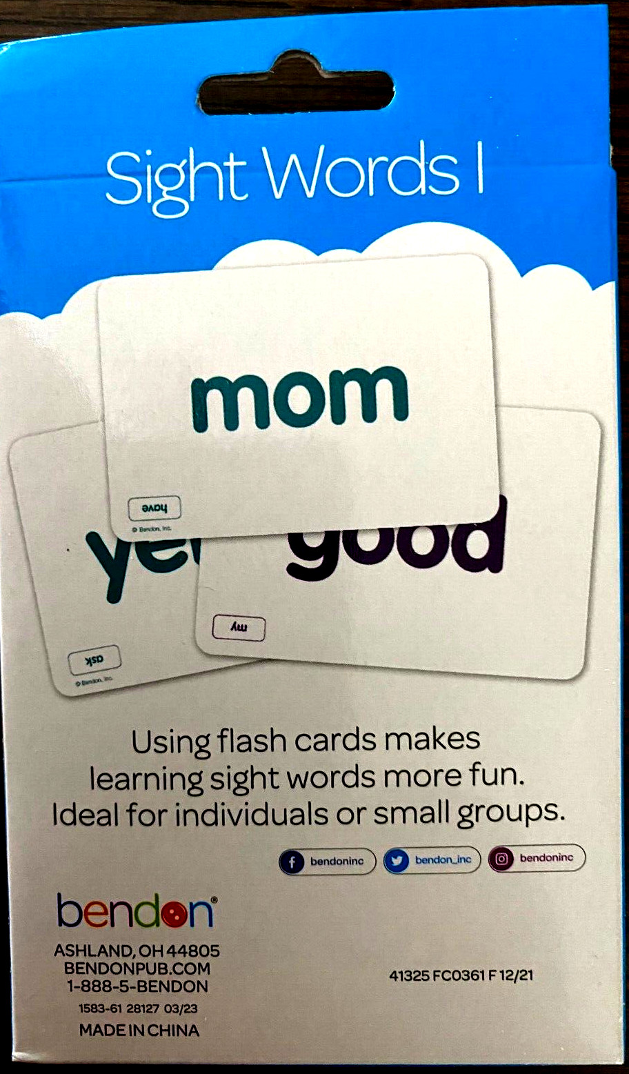 Sight Words 1 & 2 Bendon English 36 Card Pack Flash Cards Set of 2 NEW!