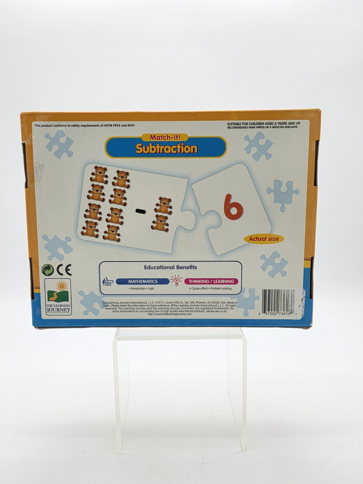 Match It! Mathematics Puzzle Game, 30 Self-Correcting Puzzle Sets – Subtraction