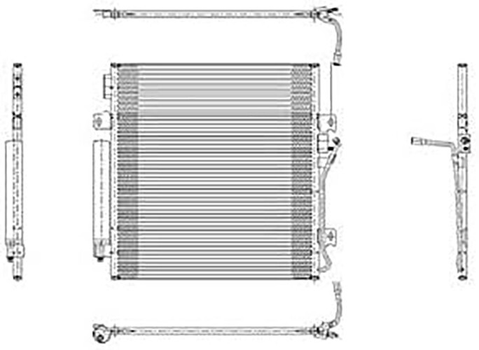 A/C Condenser with Transmission Oil Cooler – Compatible with 2008-2012 Jeep