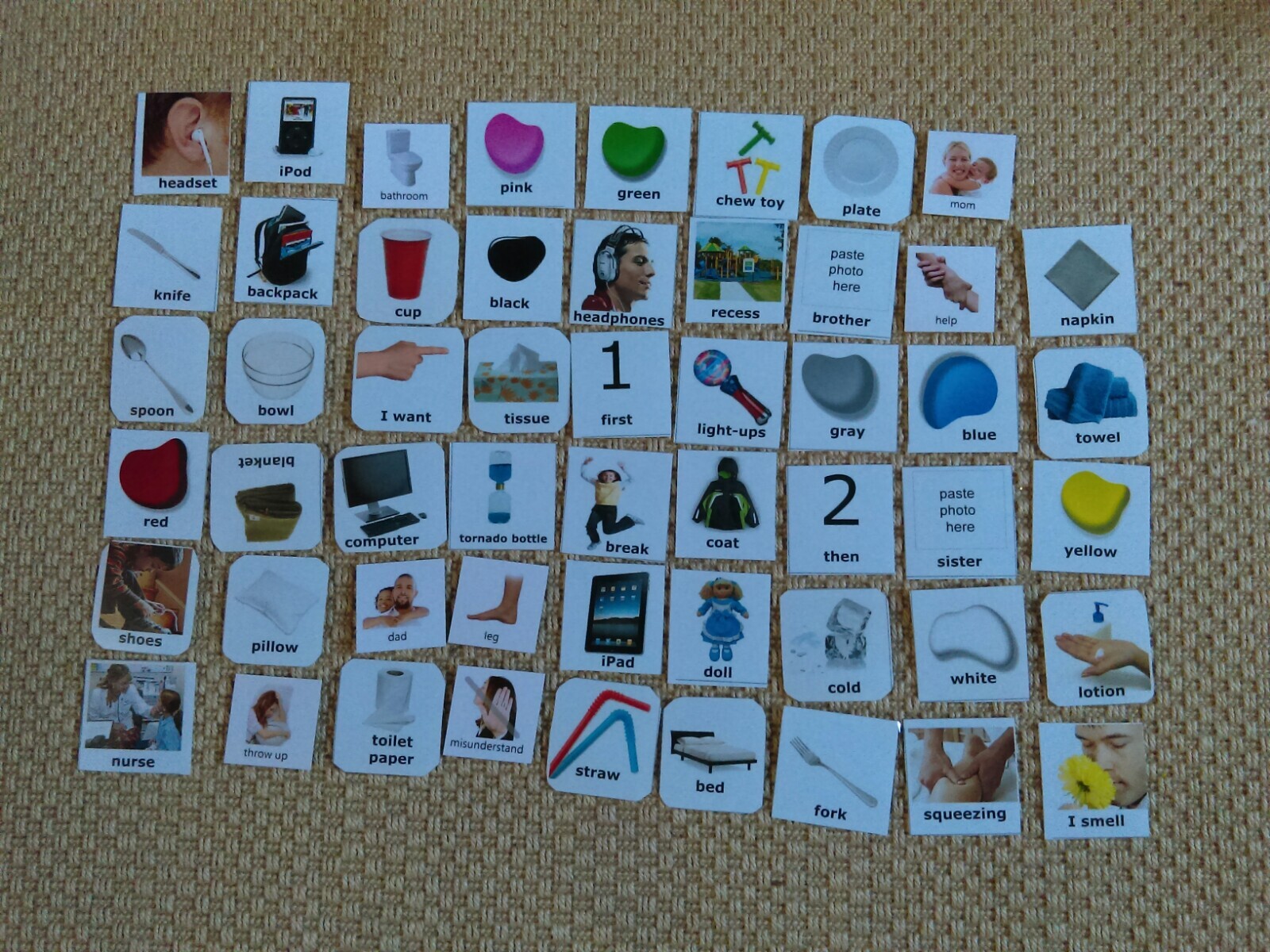 Lot of Plastic Binder Picture Cards Learning Words Speech Therapy Language Help