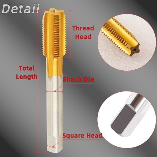 M12X1.0 Thread Tap, Ti-Coated M2 HSS M12 x 1 Thread Milling Tap Right Hand