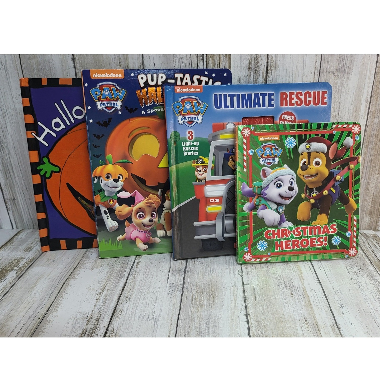 4 Paw Patrol Halloween Christmas Sound Books Lot Funny Faces Jack Bundle