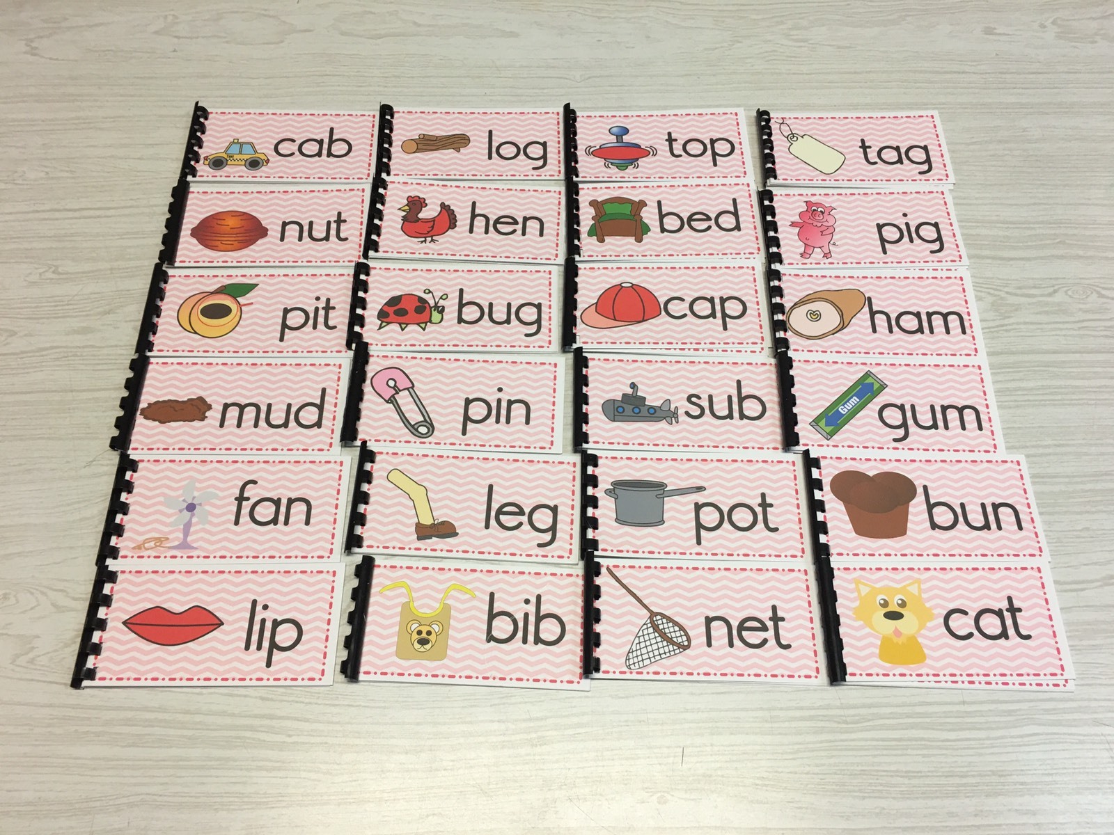 NEW Montessori Materials -The Pink Series – 24 CVC Word Families Booklets Pre-K