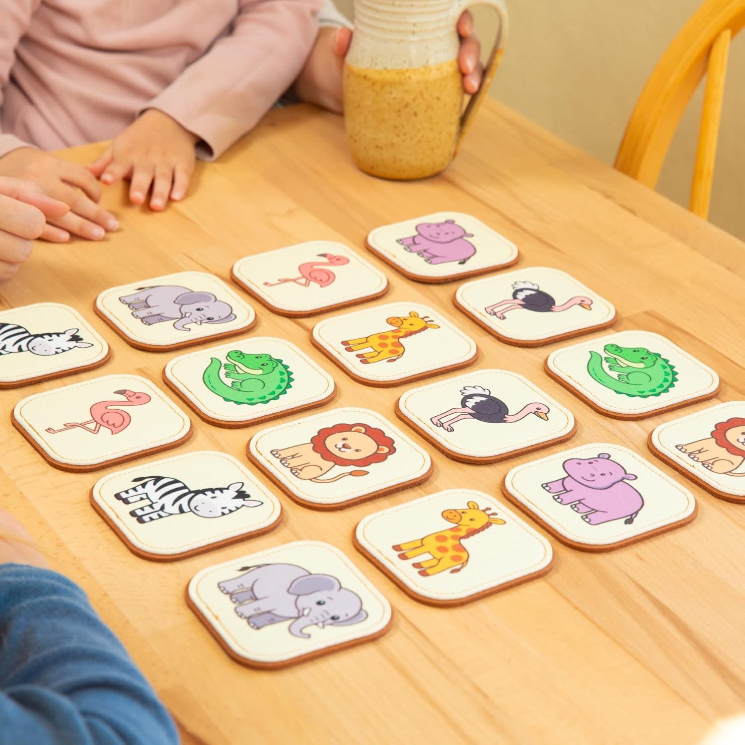 Felt Safari Animal Memory Game for Toddlers Educational Wild Animal Match