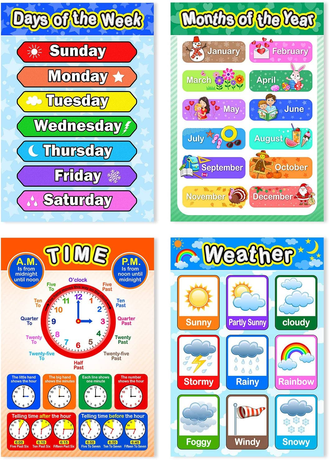 Educational Preschool Poster for Toddler and Kid with Glue Point Dot for Nursery