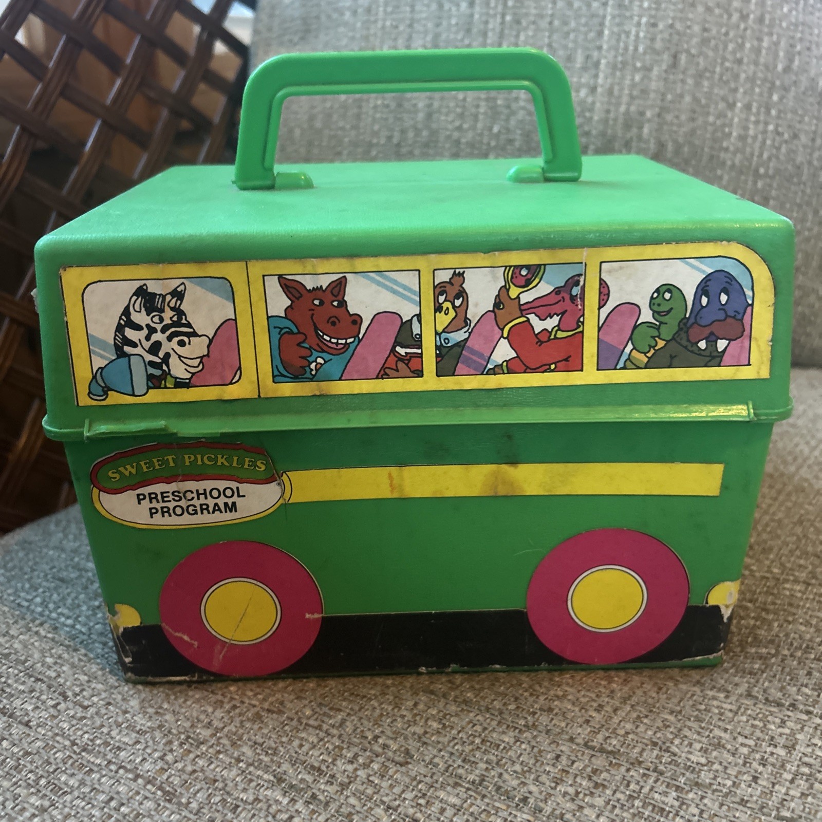 Vintage Sweet Pickles Preschool Program Learning Case Activity Bus Full w/ Cards
