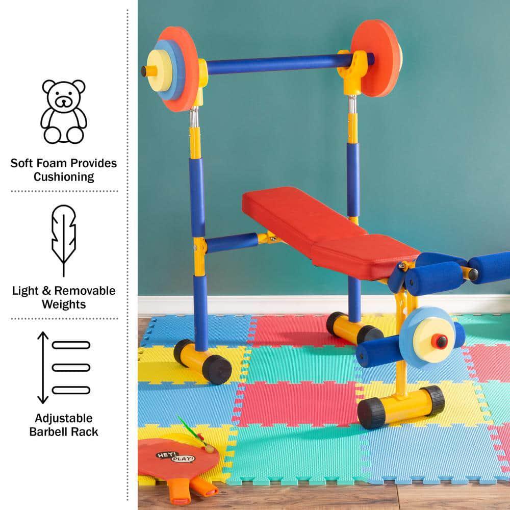 Toy Kids Weight Bench Workout Equipment Set Soft Roam Wrapping Educational Play
