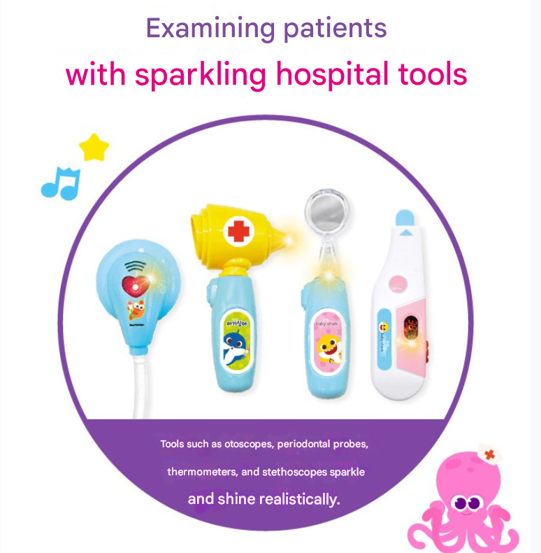 Pinkfong Baby Shark Doctor Bag Hospital Play Medical Kits Nursery Rhymes Kid Toy