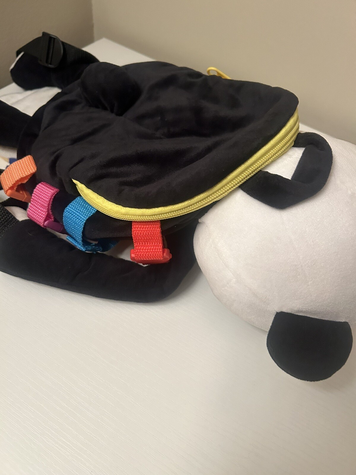 Buckle Toys Panda Backpack – Motor Skill Development Toy – Plush Learning Toy