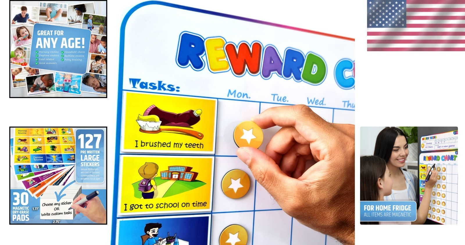 Engaging Magnetic Reward Chart with 127 Stickers – Fun for Parenting Success