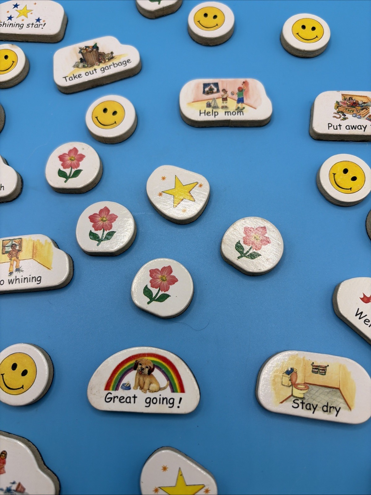 Reward Behavior Chart Magnets Lot Classroom Chore Incentive Smiley Star Teacher