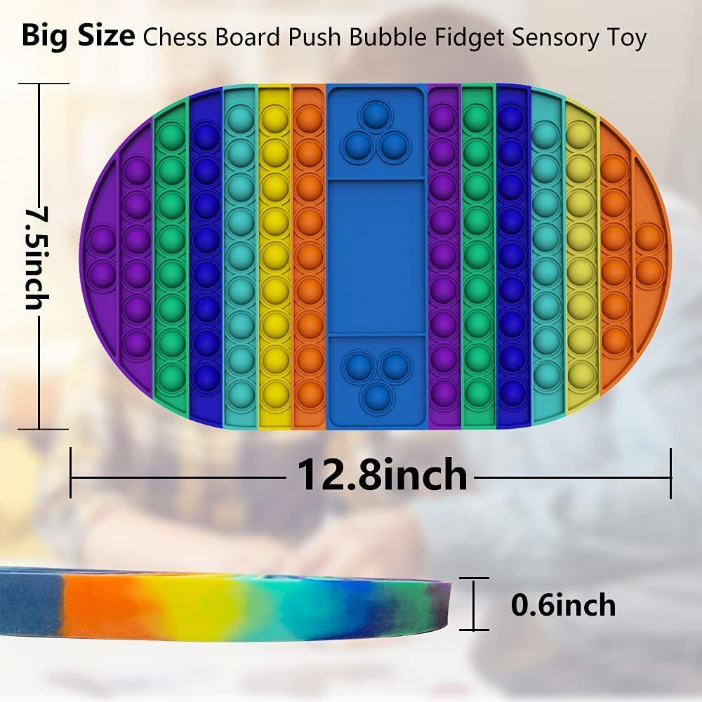 Pop Fidget Toy Sensory Interactive Stress Relief For Kids Big Push Bubble Popper