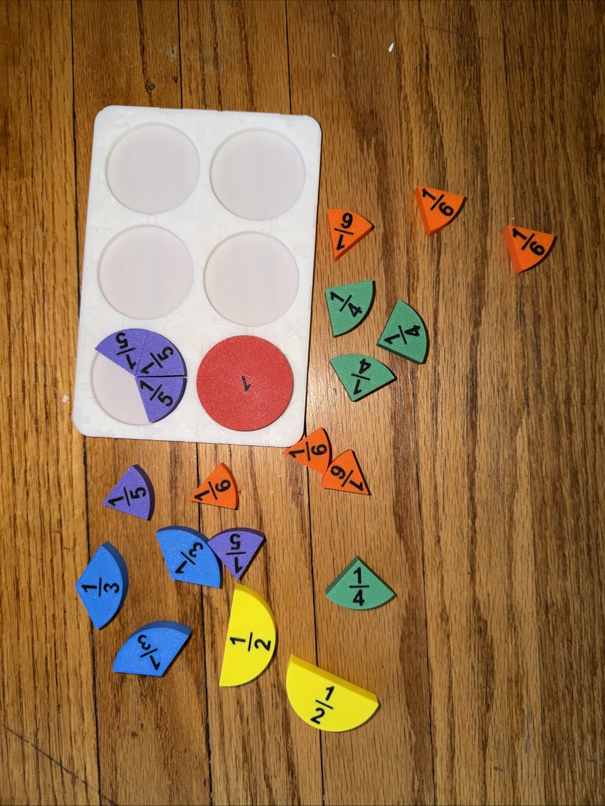 Fractions Table For Kids – 1, 1/2, 1/3, 1/4, 1/5, 1/6th Of A Circle 4 Toddlers