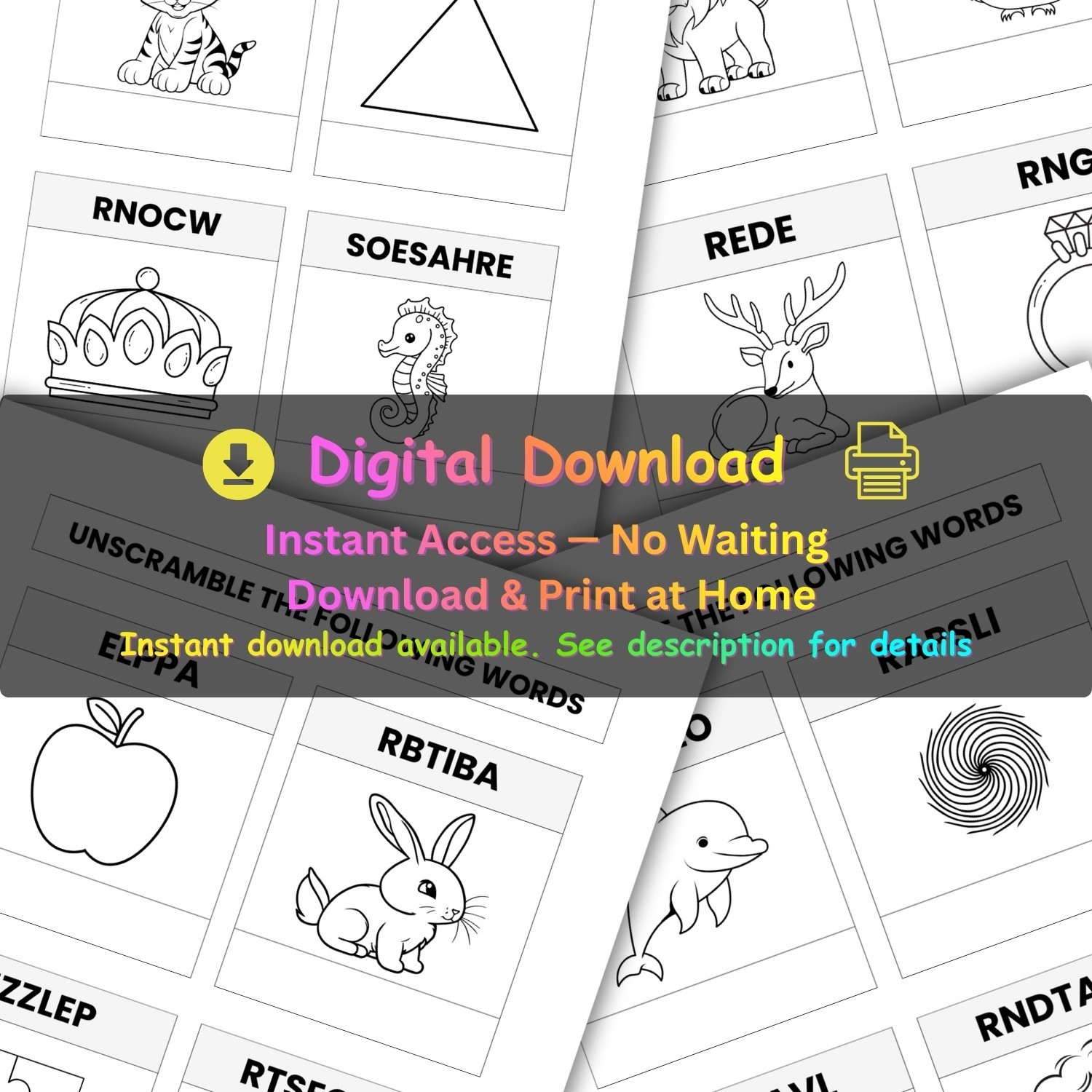 Word Scramble Worksheets for Kids | Fun Printable Unscramble Activity Pages