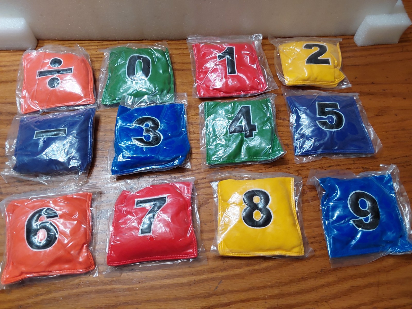 Learning Numbers 0-9 Multi Lingual Vinyl Bean Bags Math Symbols Educational Game