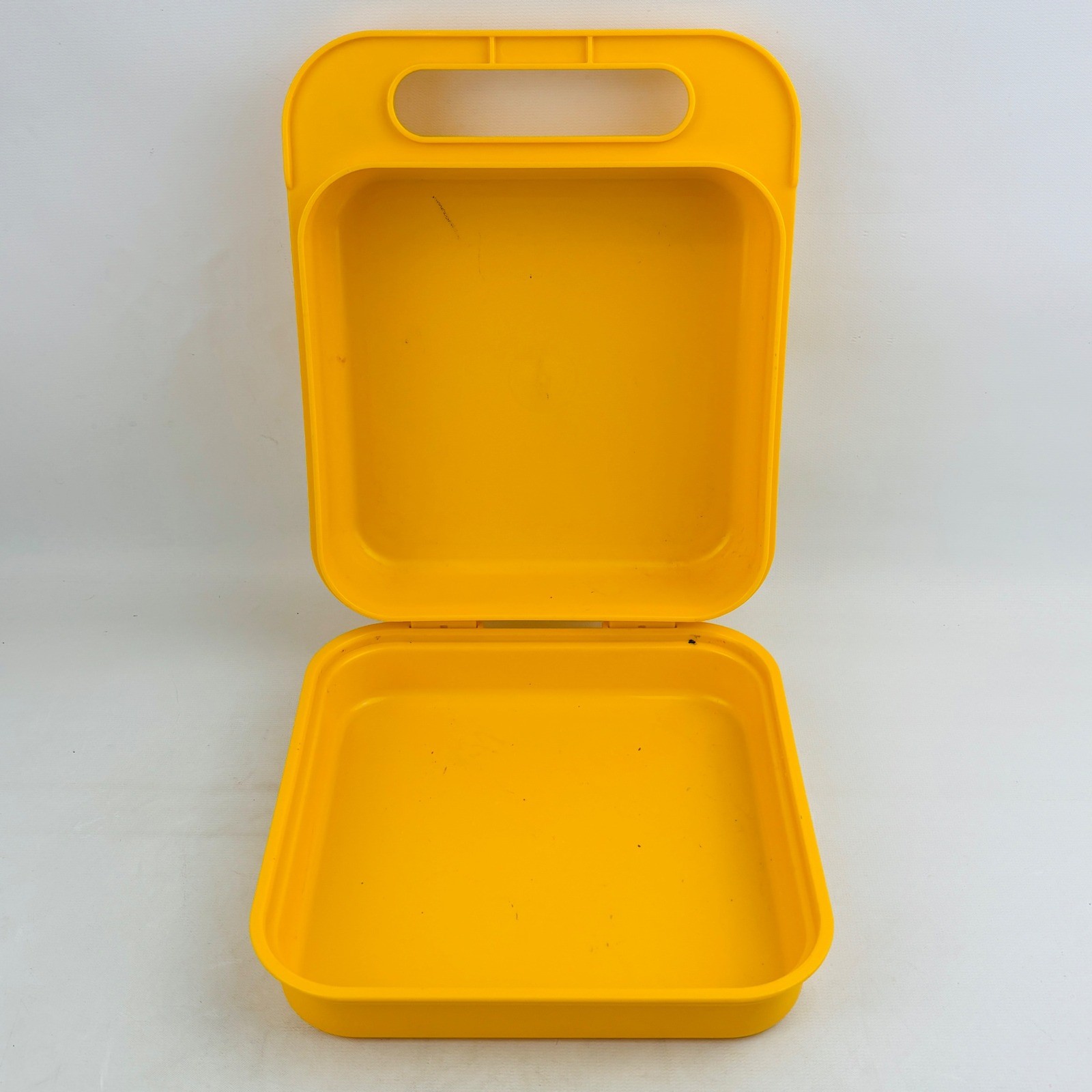 Vintage Tupperware Alphabet Carry Case 5 Stencil Lot Yellow ABC Pencil Lunch Box
