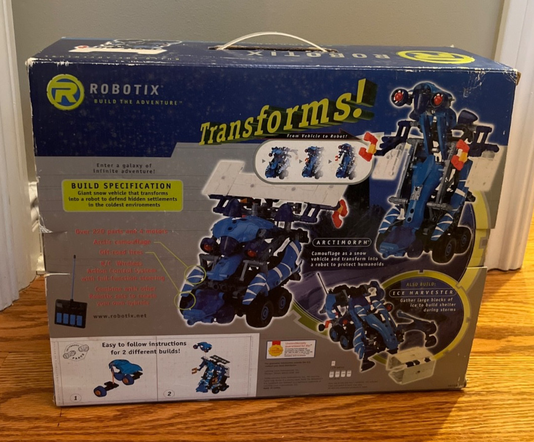 BNIB Robotix Arctimorph Transforming Speeder 220+ Parts Plus 4 Motors