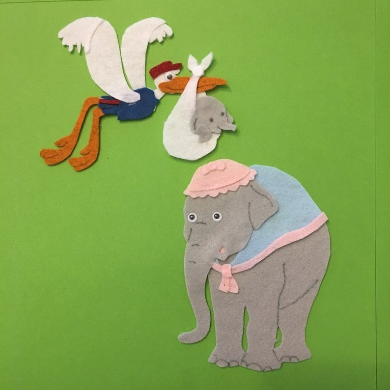 Dumbo the Elephant Handcrafted Characters for Felt Board Play