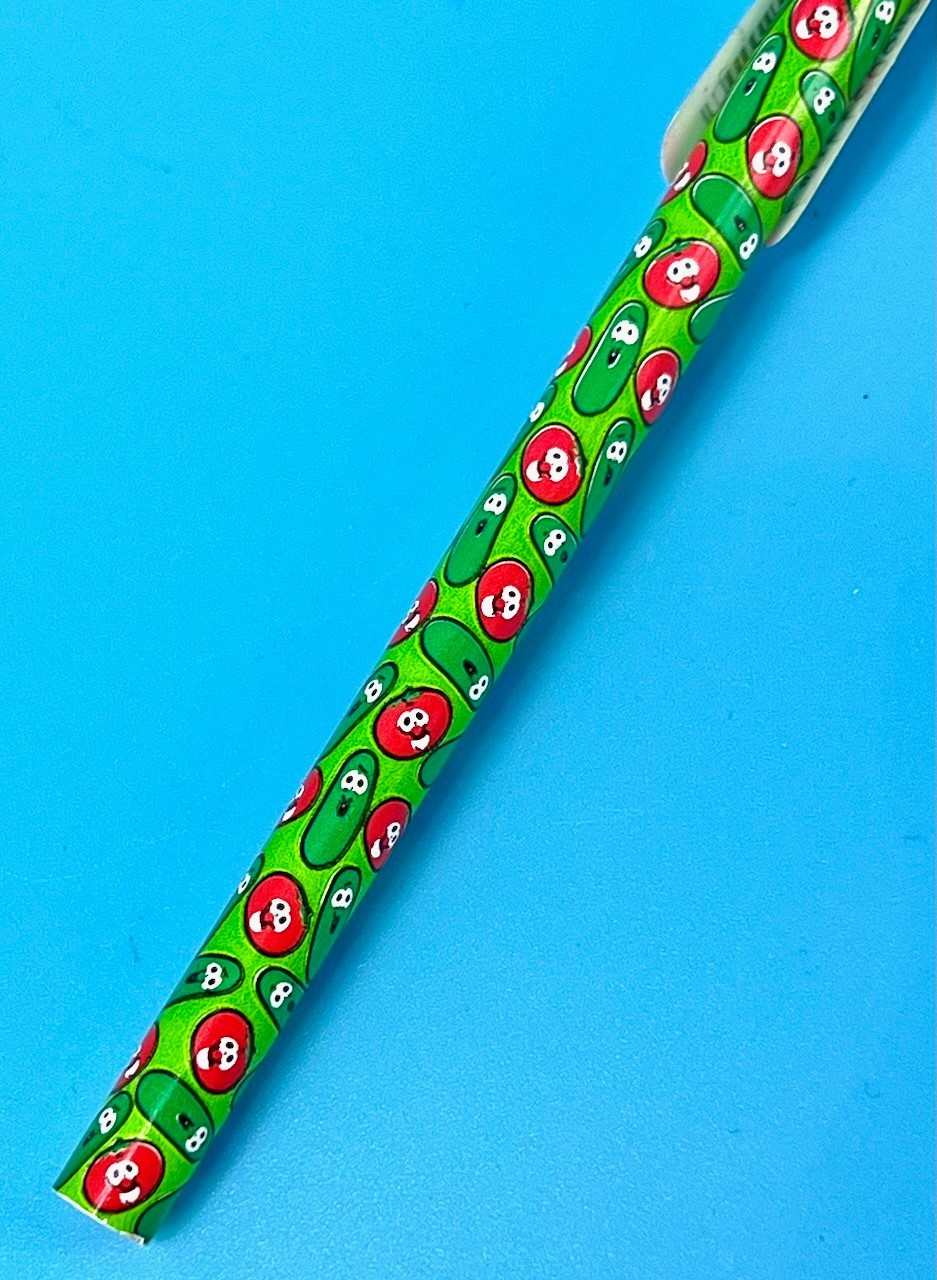 Vtg Veggie Tales Jumbo Erasers & Pencil Big Idea Laura Blueberry Larry-Boy NEW