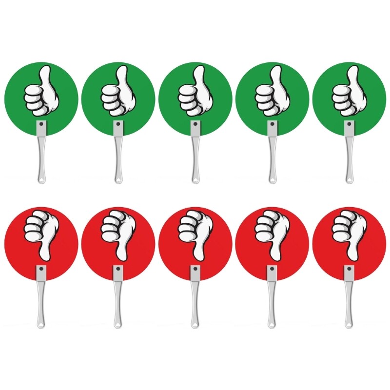 10 Pcs Thumb Up Thumb Down Classroom Tuning Paddle Yes No Paddles for Classroom
