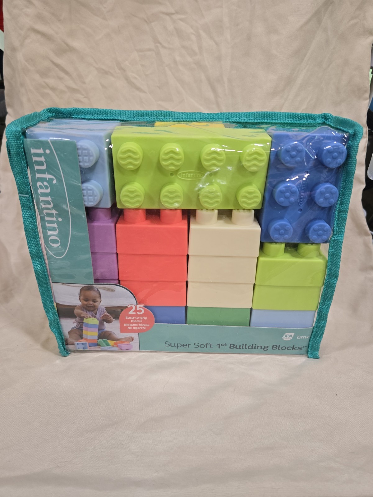 Infantino Super Soft Baby 1st Building Blocks Unisex Multicolor 25 Blocks