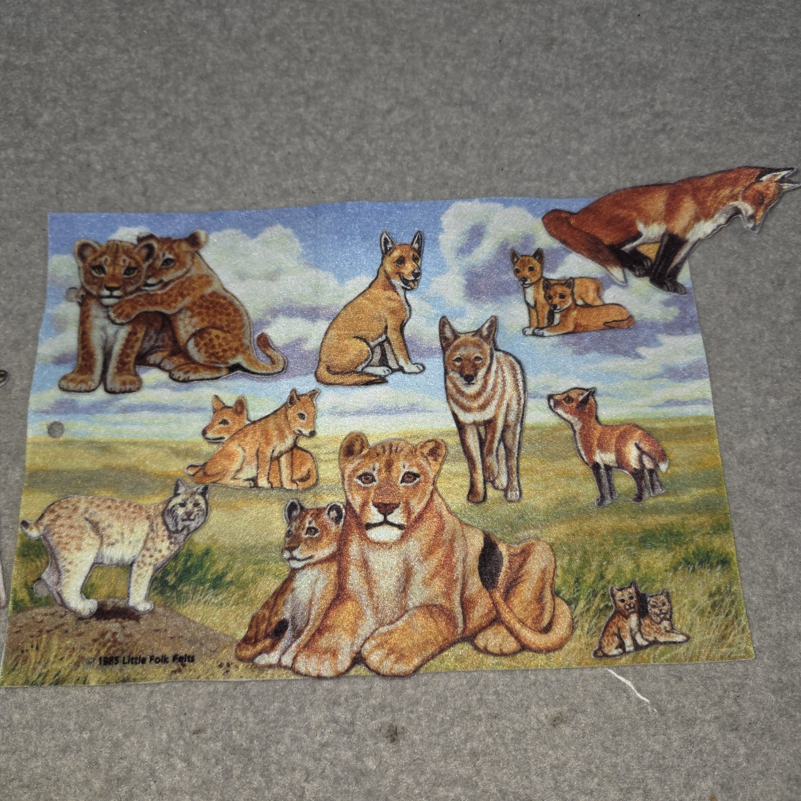 Little Folk Visuals Felt Wild Animal Mothers And Her Babies 1985 Cut Story Book