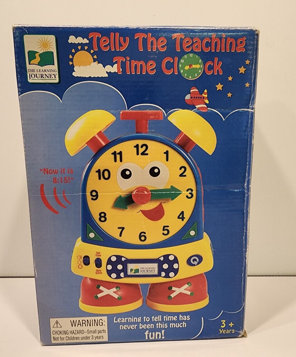 Vintage The Learning Journey Telly the Teaching Time Clock FUN! NOS in Box