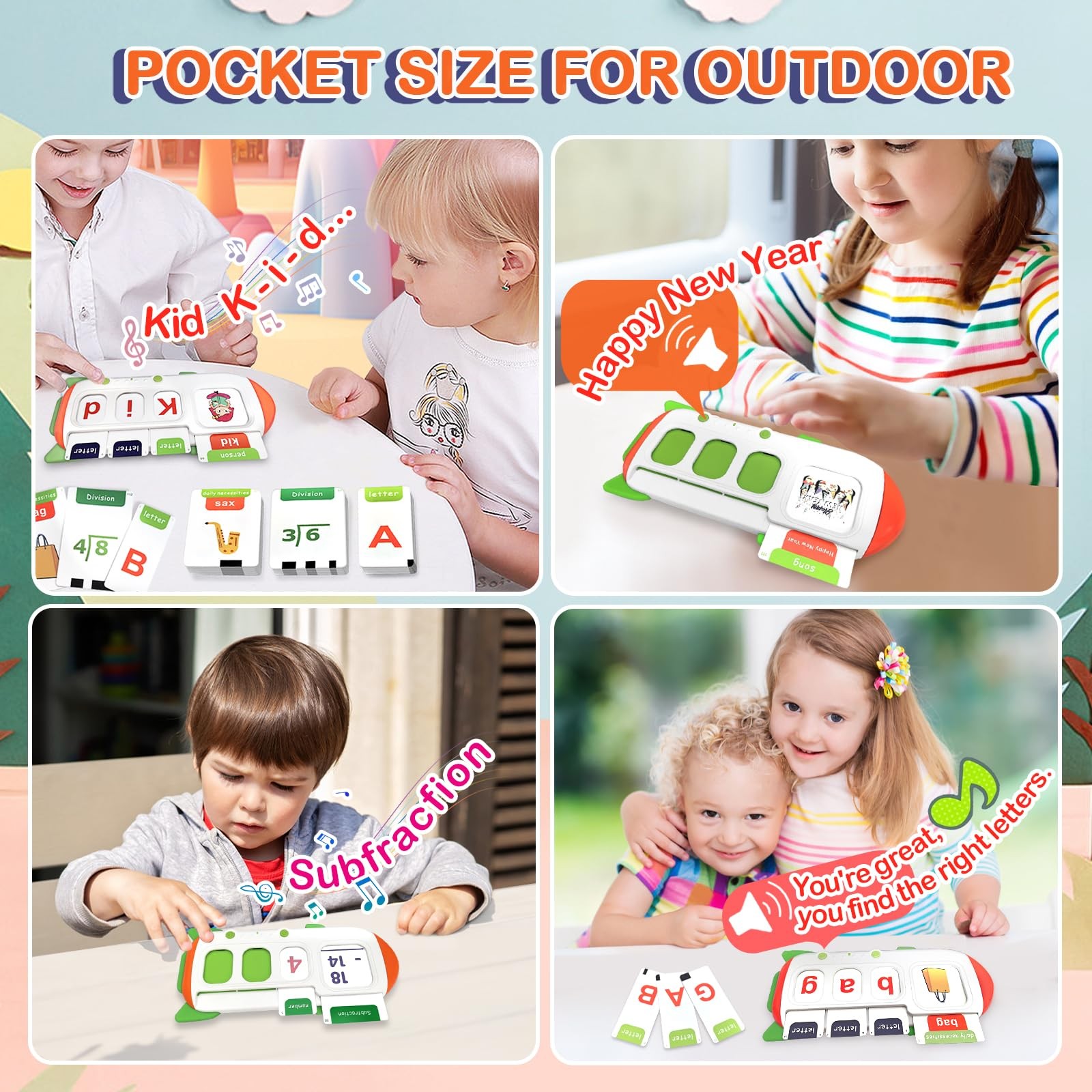 ABC Learning Toys for Kids Ages 3-5, Talking Flash Cards for CVC Word & Math …