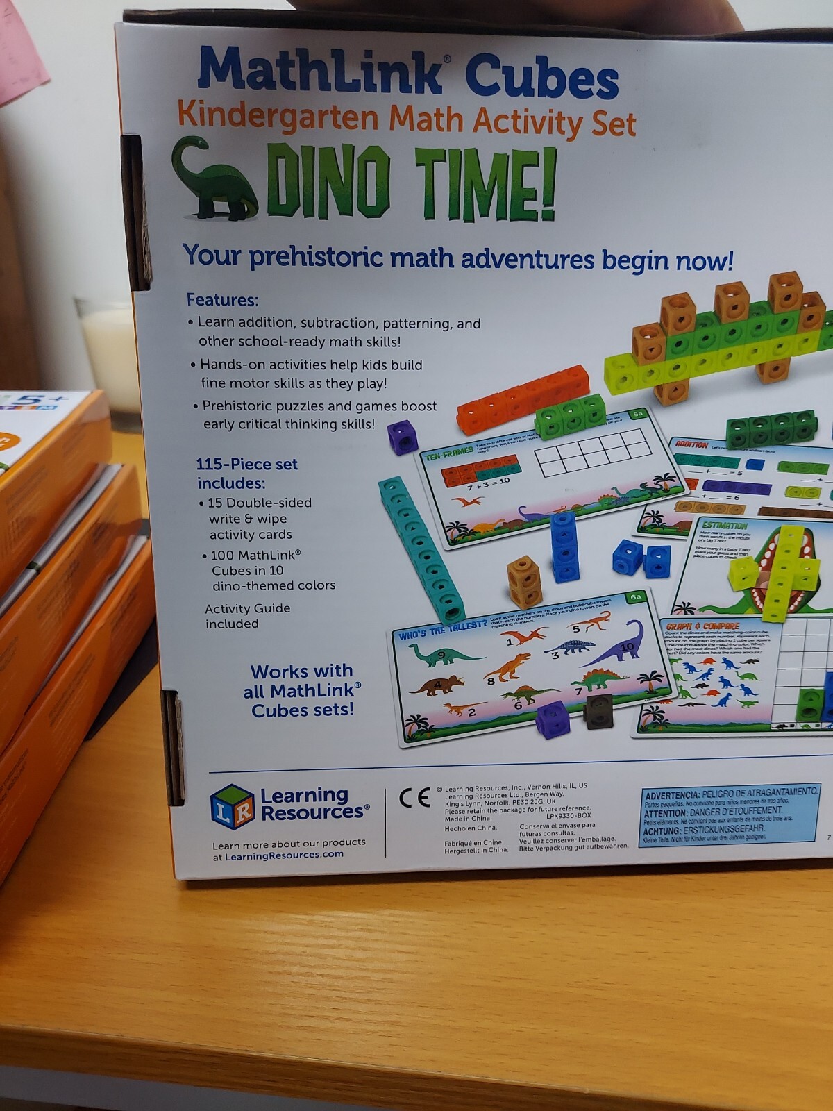 Learning Resources MathLink Cubes Kindergarten Math Activity Set: Dino Time!
