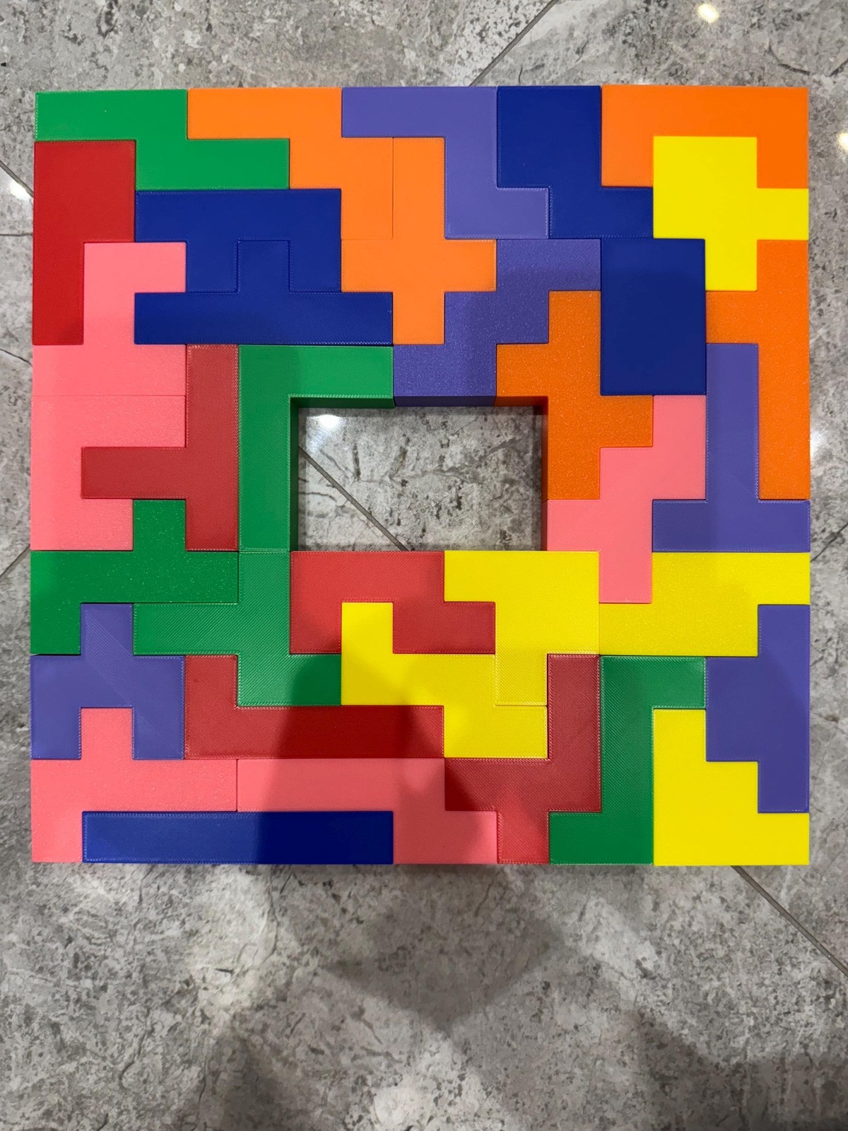 Hexomino Puzzle – 35 Unique 3D Printed Pieces, Fun Mind Challenge Gift for Kids