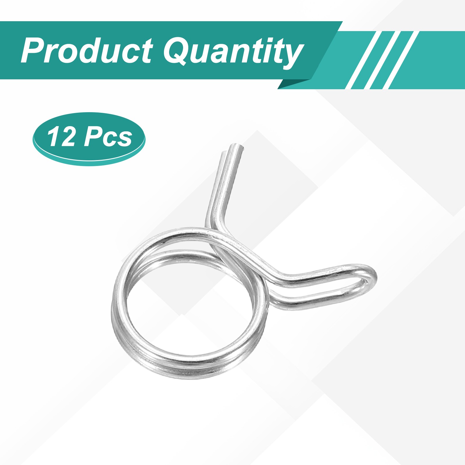 12Pcs 8.5mm ID 8.5-10.3mm OD Double Wire Spring Hose Clamp Spring Clips Clamps