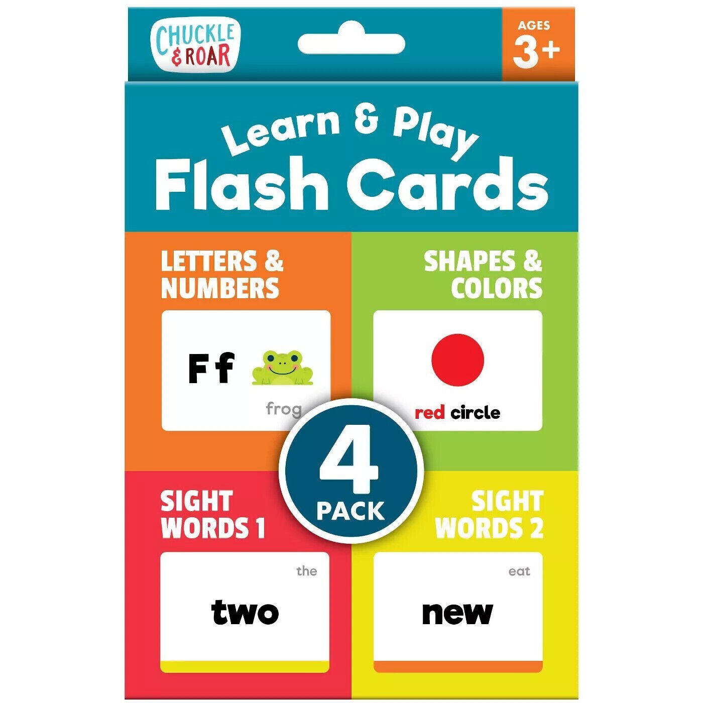 Chuckle & Roar Learn & Play Flash Cards – 4pk Educational Pre-School Learning