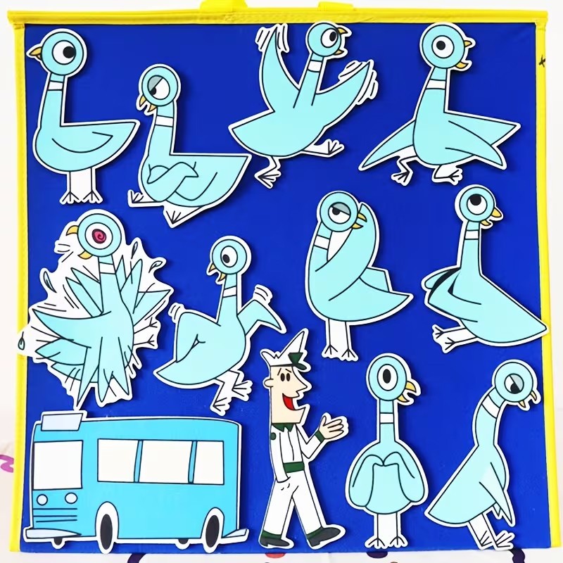 Pigeon Felt Story Set, Flannel Board Storytelling Activity for Preschool Kids
