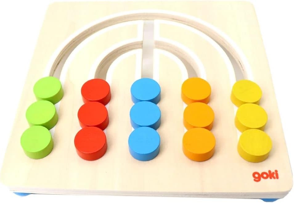 Goki 58436 Rainbow Leaderboard, 5 Colors Domino, multicoloured