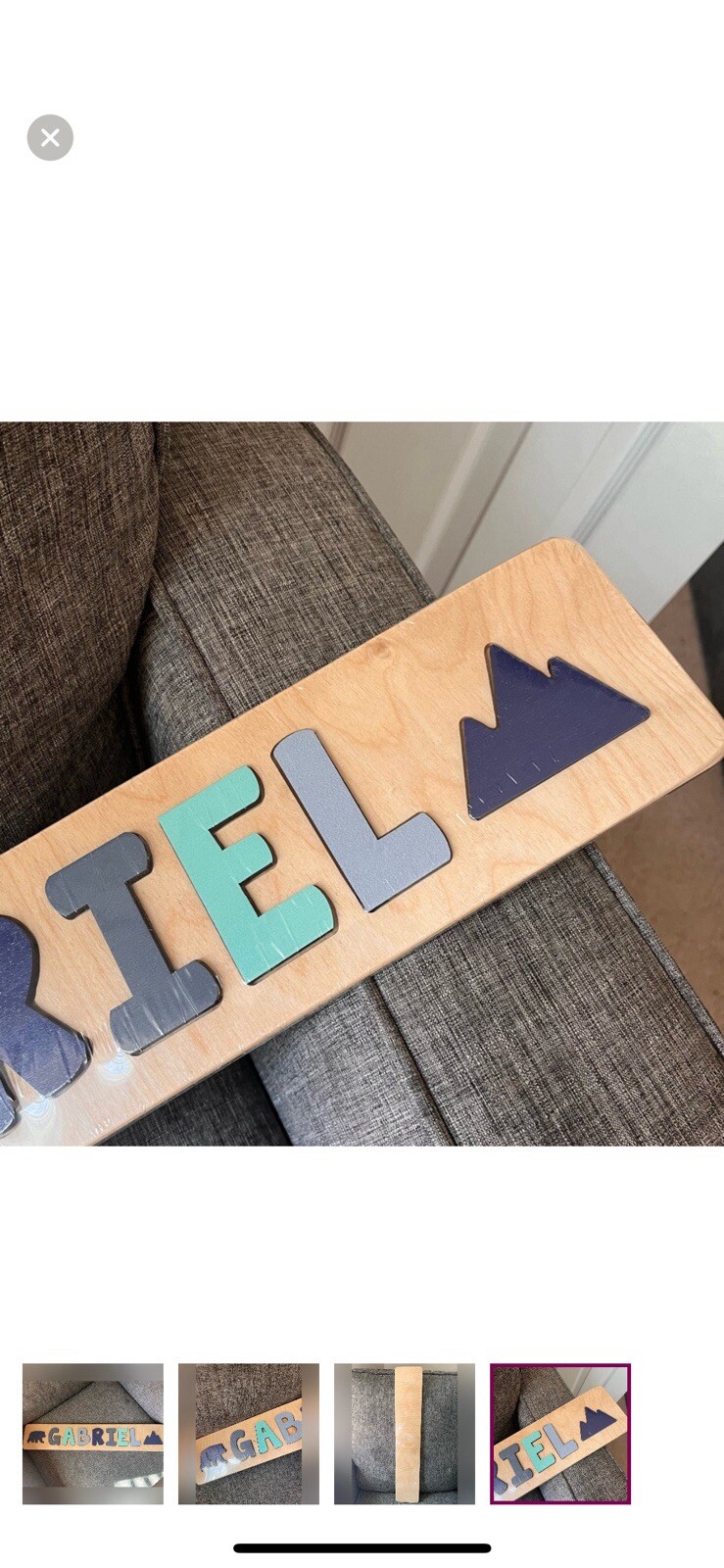 “Gabriel” Name Wooden Toddler Puzzle