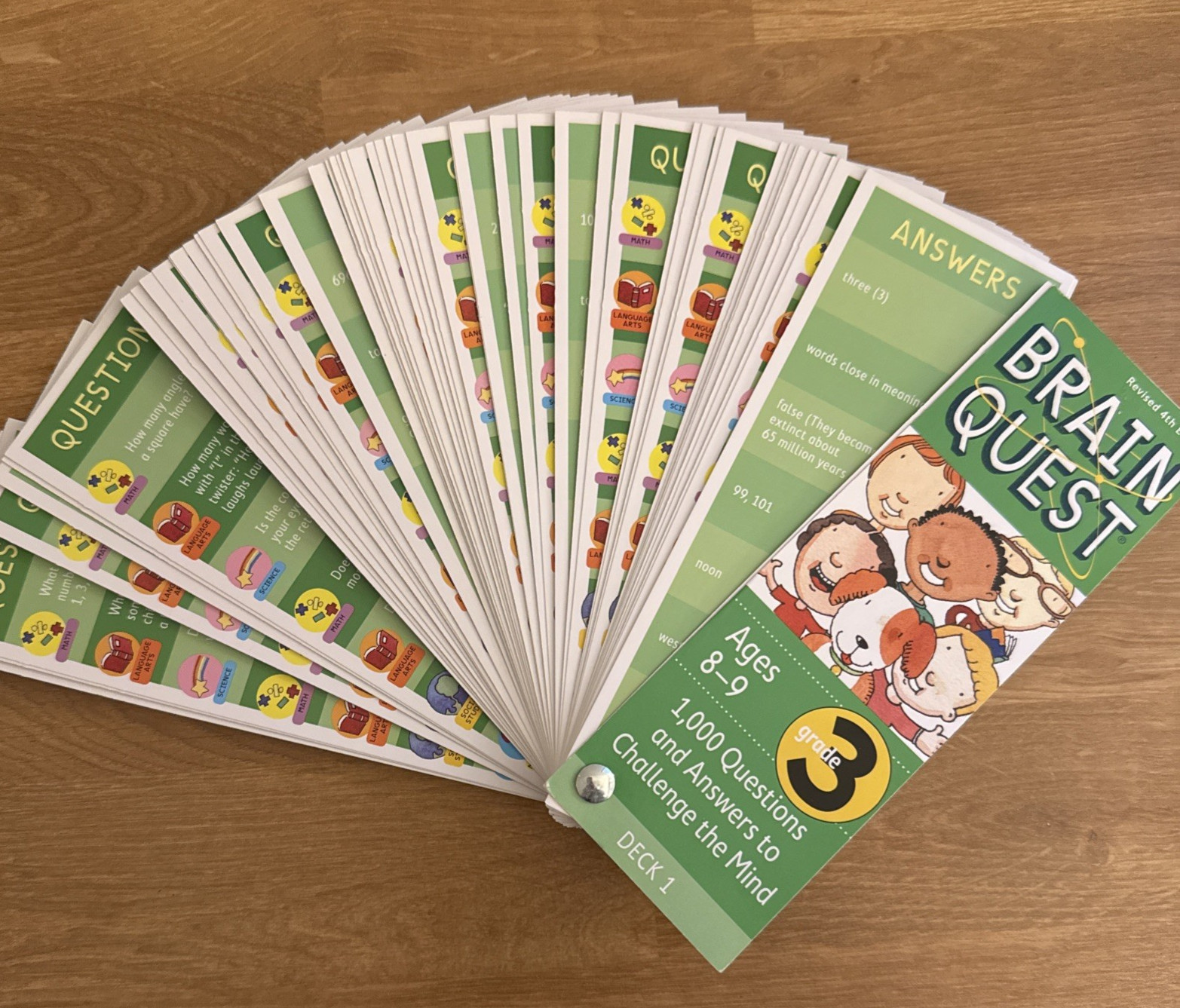 Brain Quest 3rd Grade Cards 1000 Questions and Answers 4th Edition Decks 1 & 2