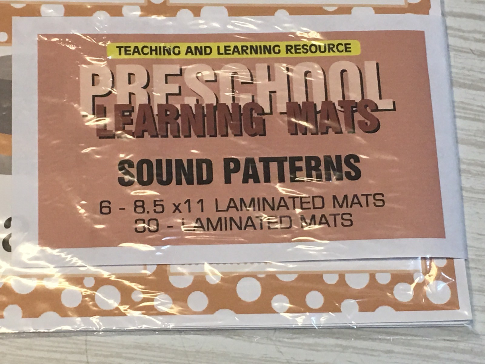 Sound Patterns – Set of 6 Learning Mats and 36 Cards – Laminated Activity