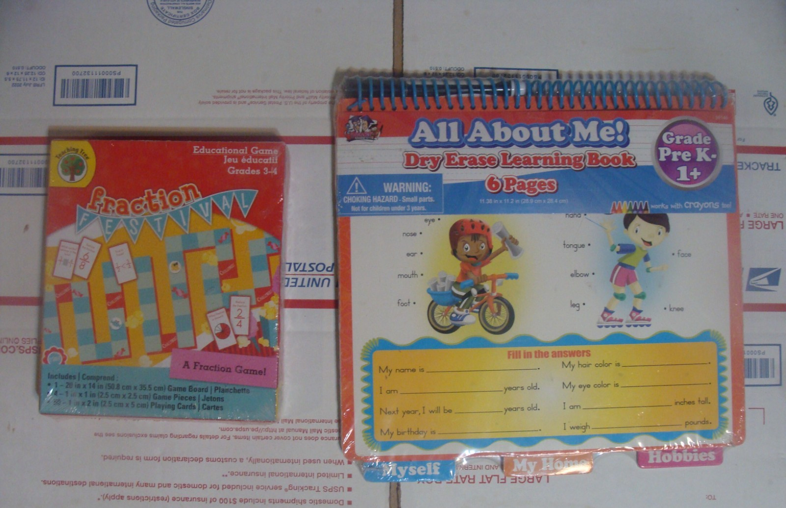 Learning Activity Book All About Me Toy Game Pre-K plus +fractional festival