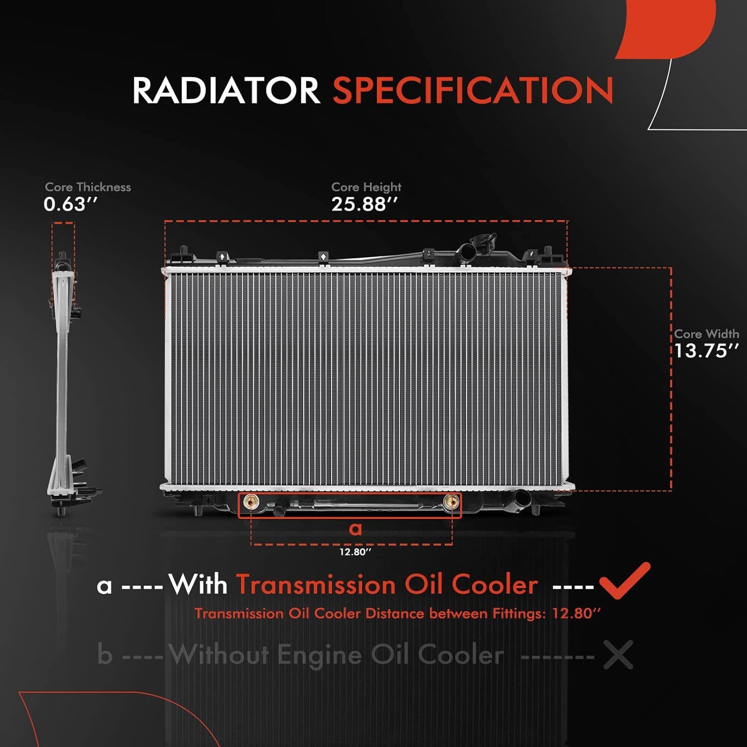 APM Engine Coolant Radiator Assembly with Transmission Oil Cooler –