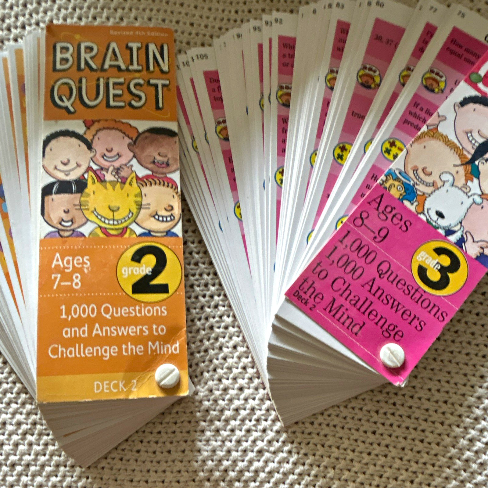 Brain Quest Grade 2 Deck 2 Educational Quiz Cards, Ages 7-8, Multicolor