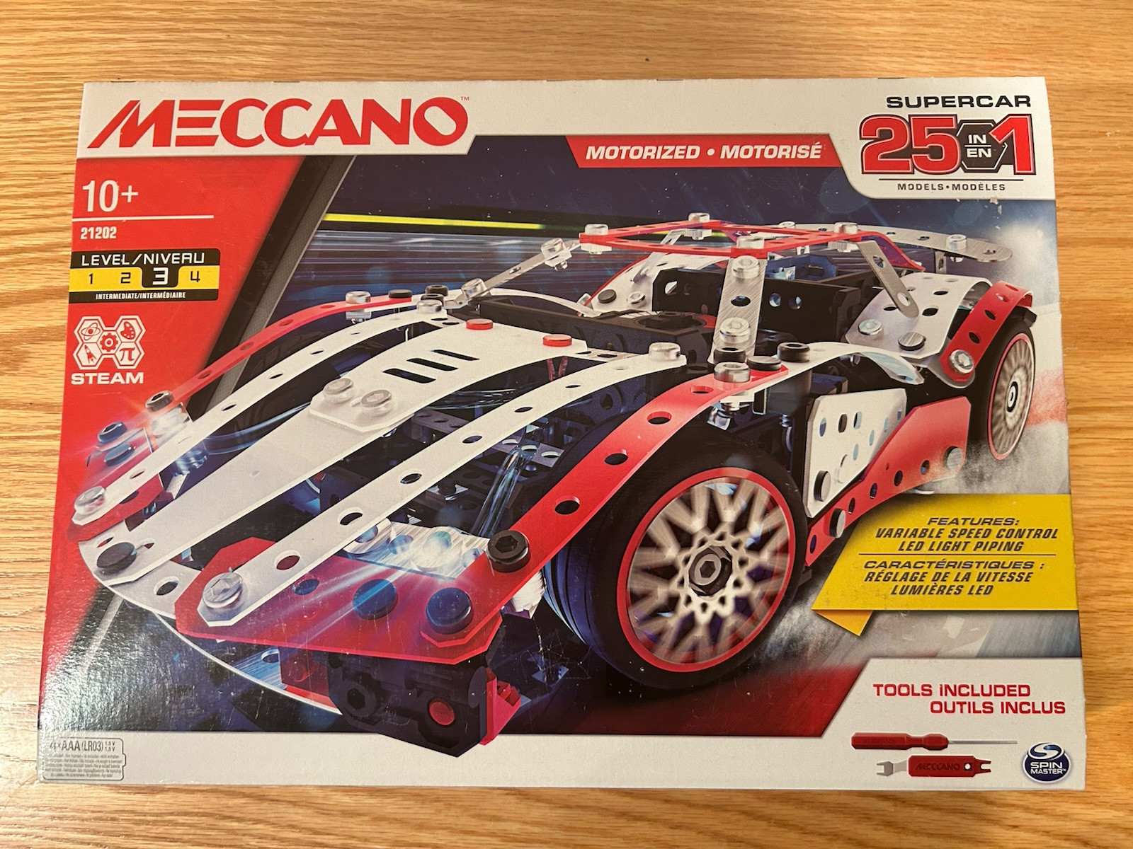 MECCANO SUPERCAR 25 IN 1 MODEL MOTORIZED VEHICLE BUILDING KIT 347 PART 10+ 21202