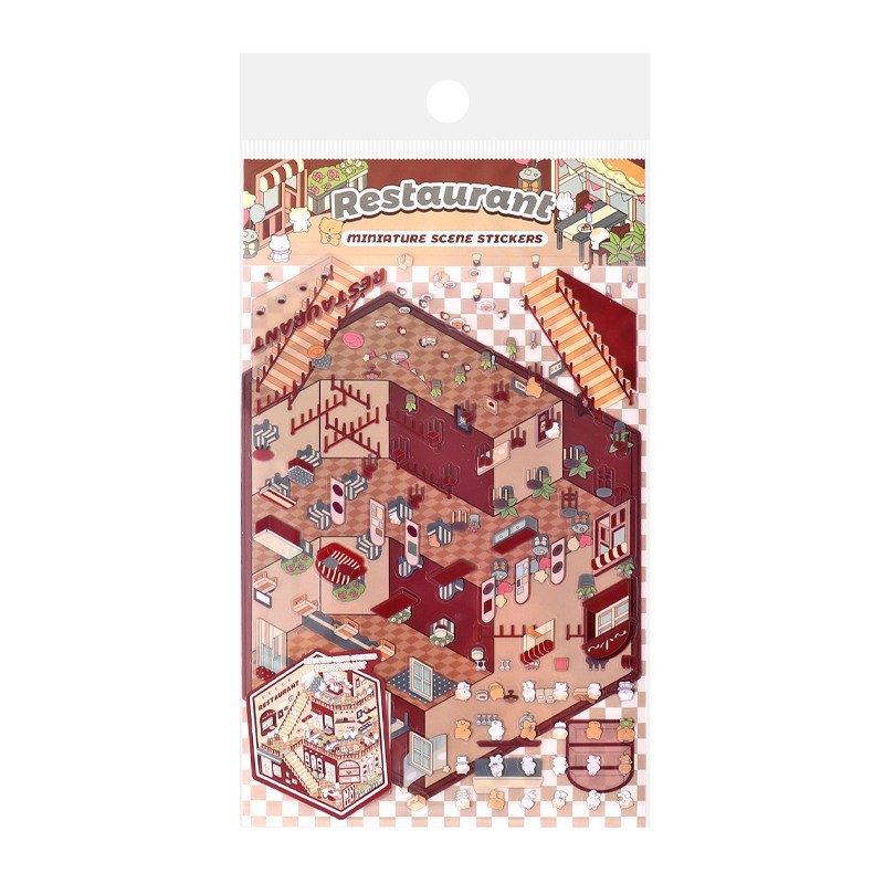 Miniature Scene Stickers Crafts Toy Kid’s Creation Stationery Decoration Gift