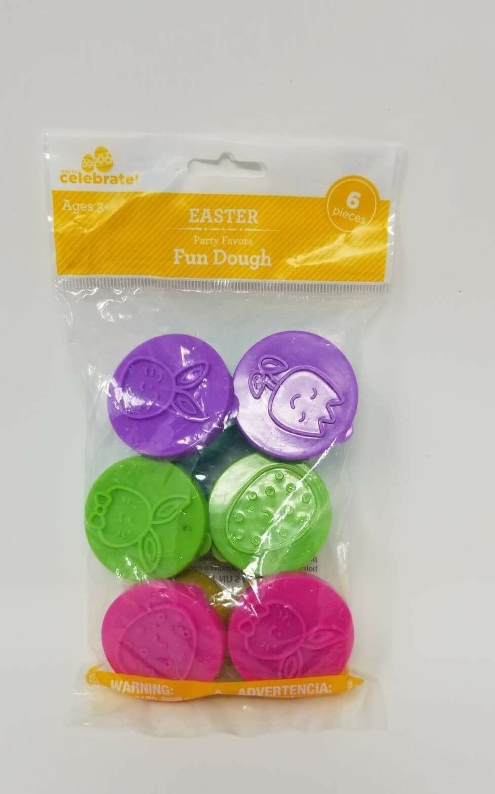NIP Way To Celebrate 6 Easter Fun Dough With Stampers Pink Purple Green Ages 3+
