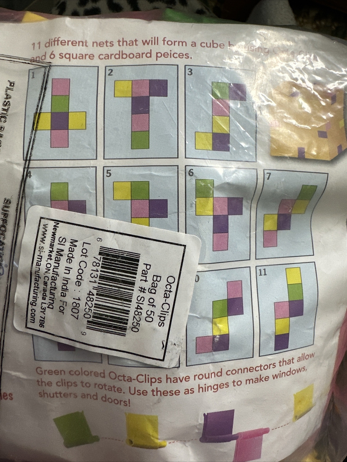 Octa-Clip Set of 50 Building Clips Cardboard Construction STEM NIP
